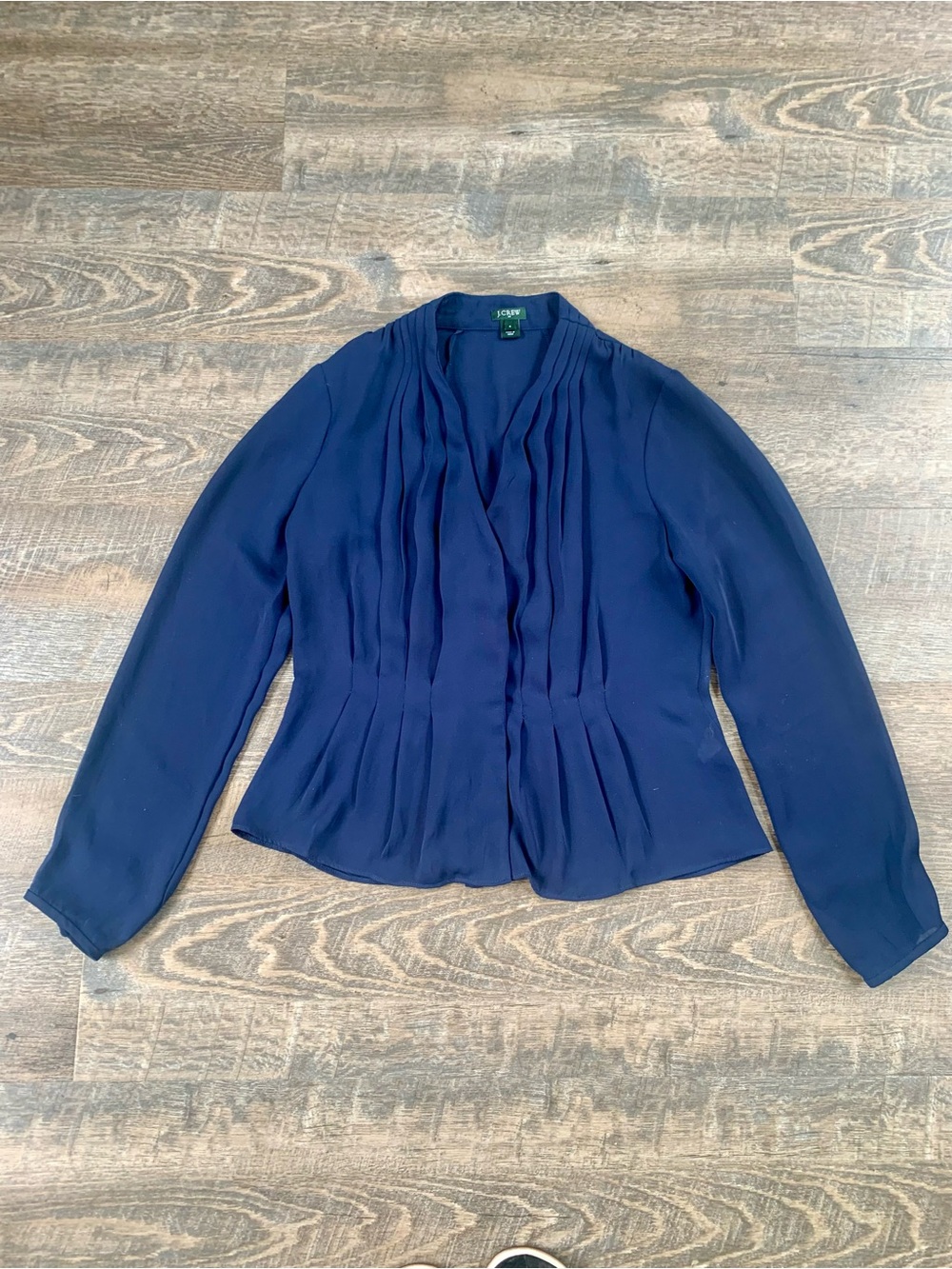 J.Crew  Navy Pleated Blouse